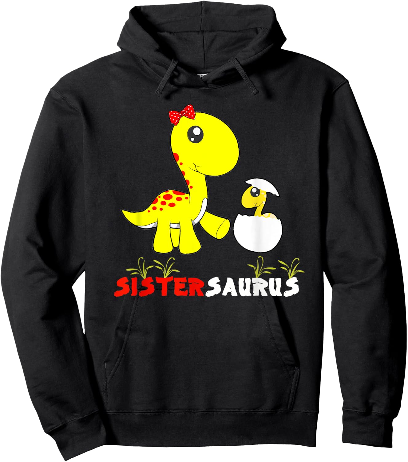Sistersaurus Dinosaur Sister Sister Hoodie - Hoodie | Black