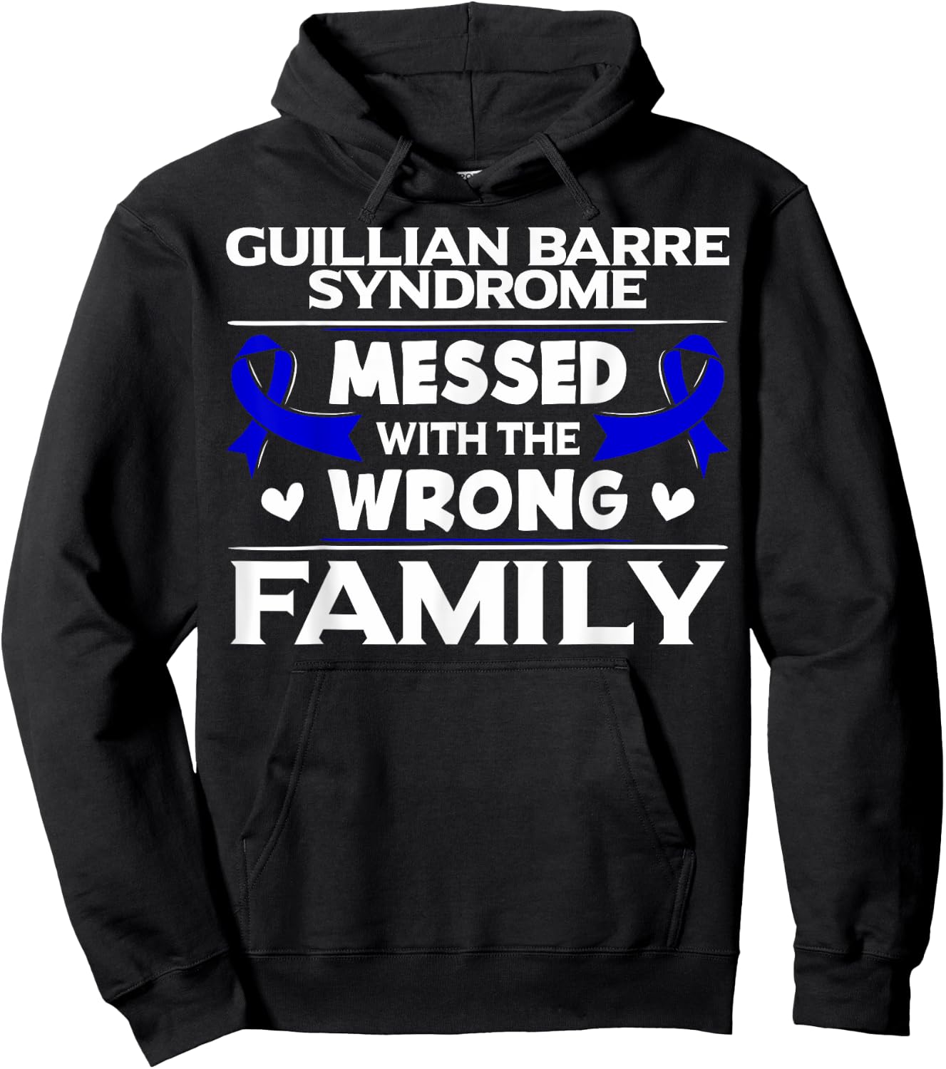 Dark Blue Ribbon - Guillian Barre Syndrome Survivor Hoodie - Hoodie | Black