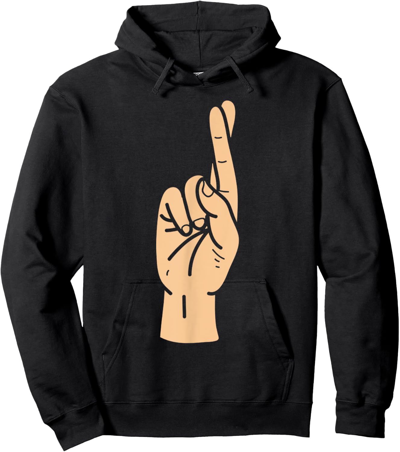 ASL letter initial R American sign language Hoodie - Hoodie | Black