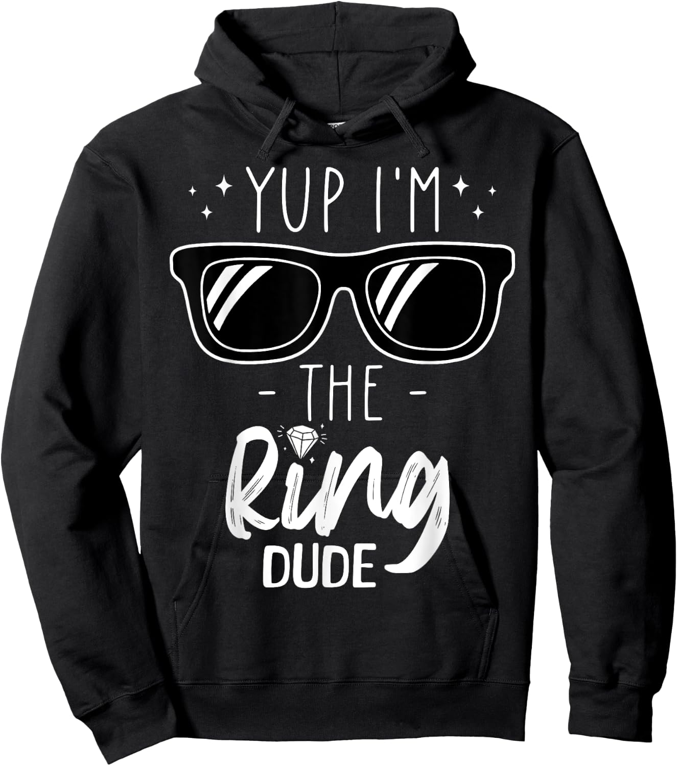 Yup I'm The Ring Dude Cute Ring Bearer Wedding Marriage Kids Hoodie - Hoodie | Black