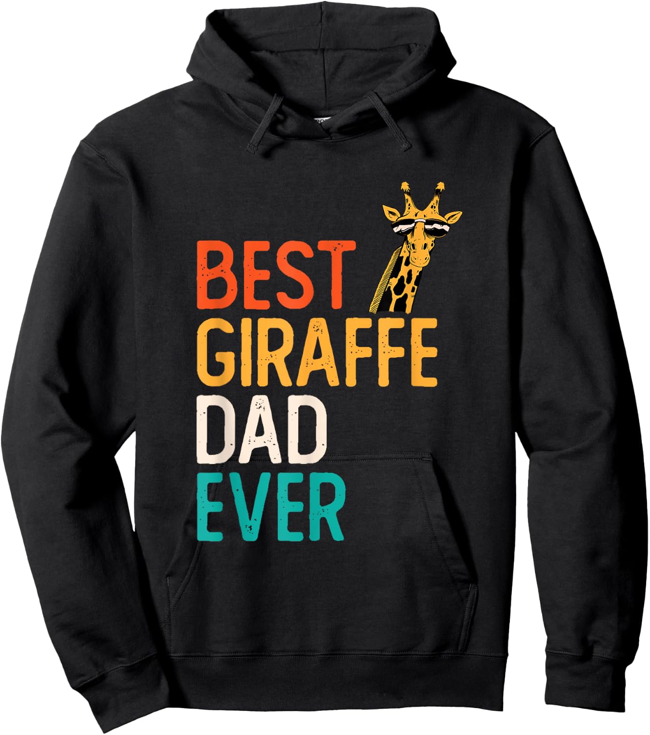 Giraff Zoo Animal Lover Funny Giraffe Father Dad Giraffe Hoodie - Hoodie | Black