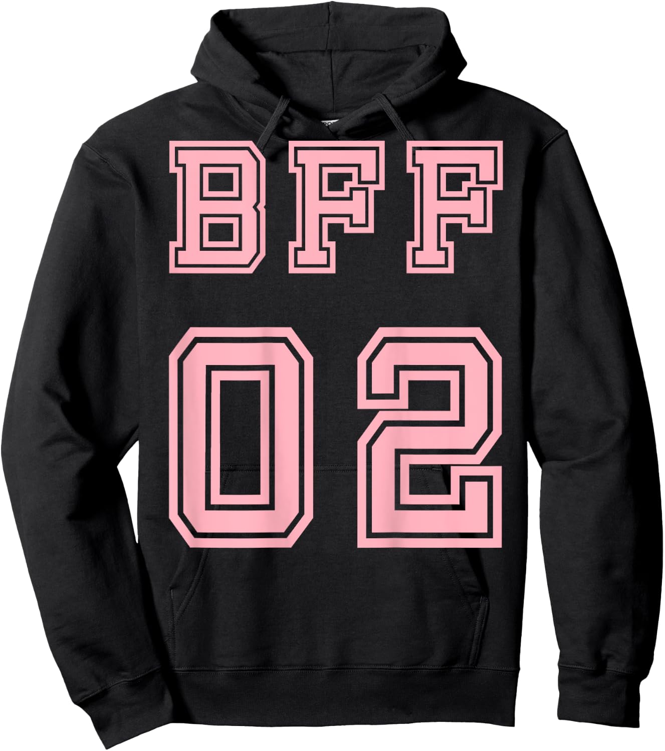 BFF 02 BFF For 2 Best Friends Matching Best Friends Hoodie - Hoodie | Black