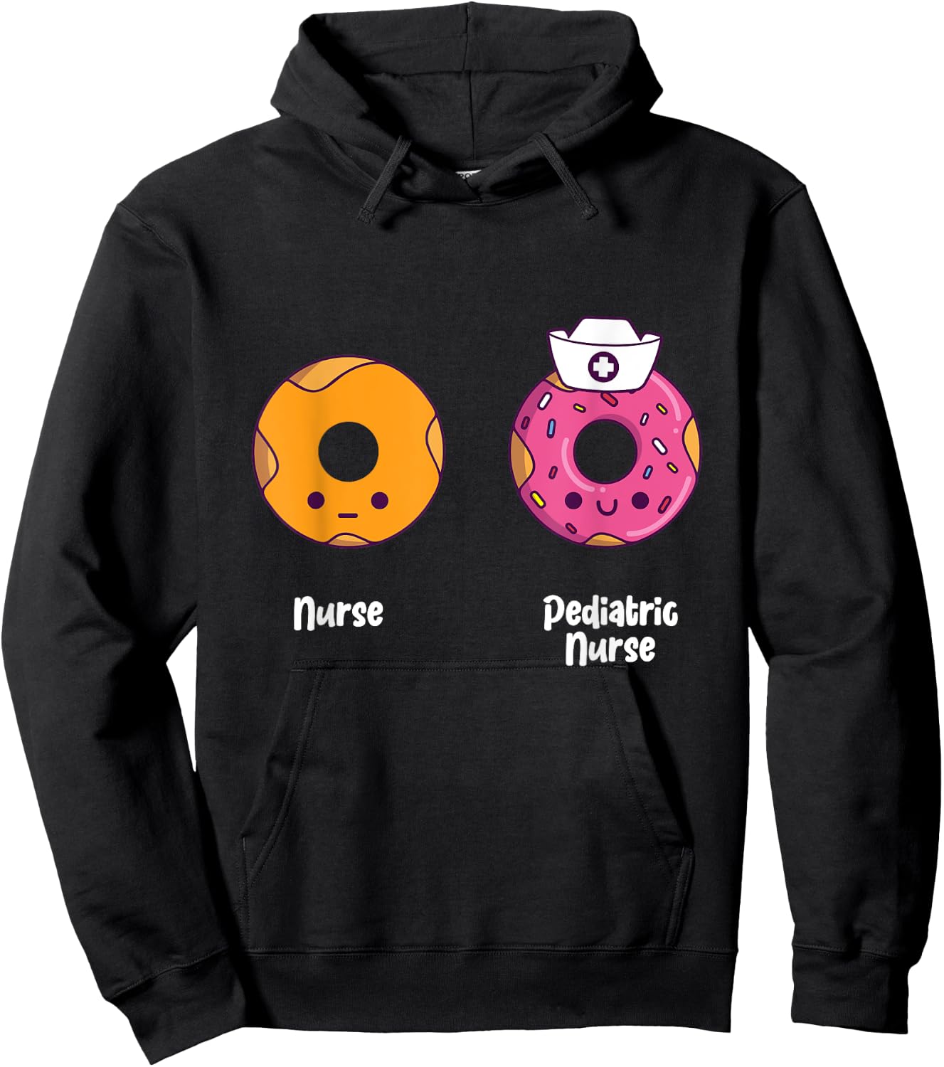 Kawaii Donut Children's Nurse And Nurse Hoodie - Hoodie | Black