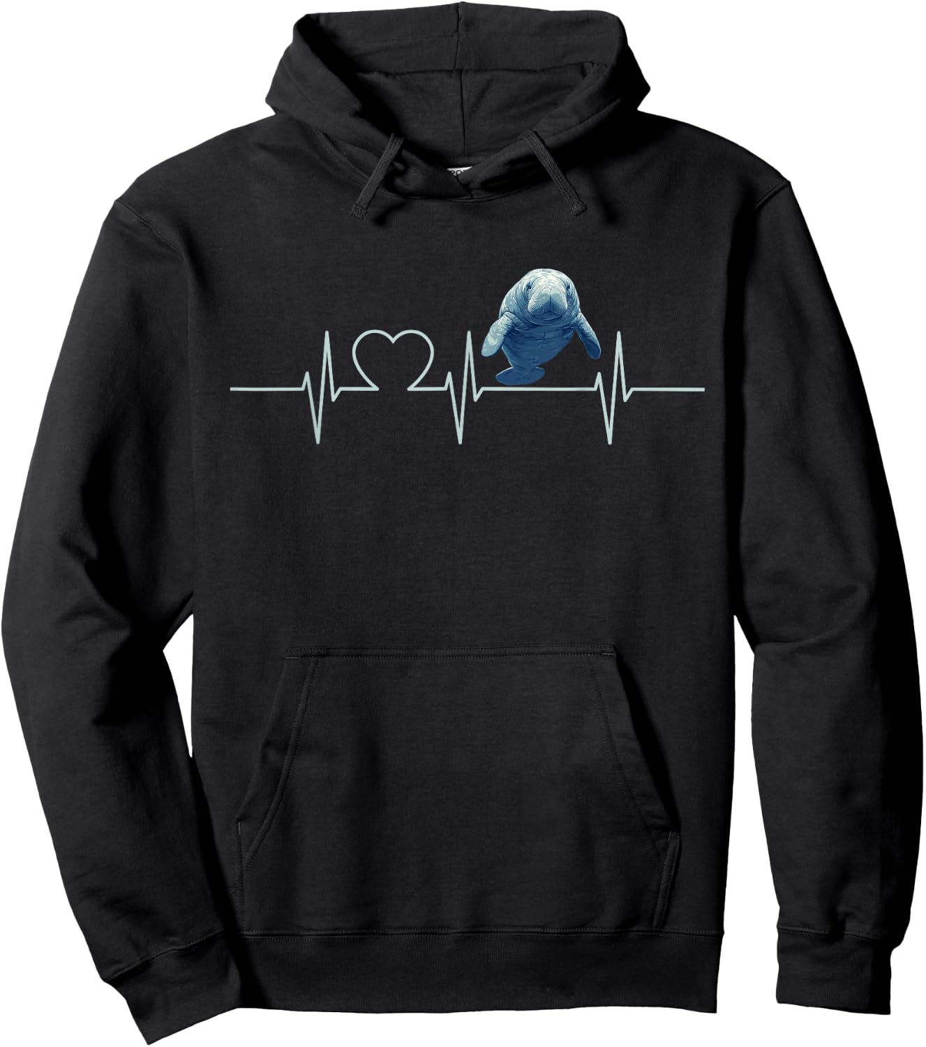 Manatees Manatee Heartbeat Hoodie - Hoodie | Black