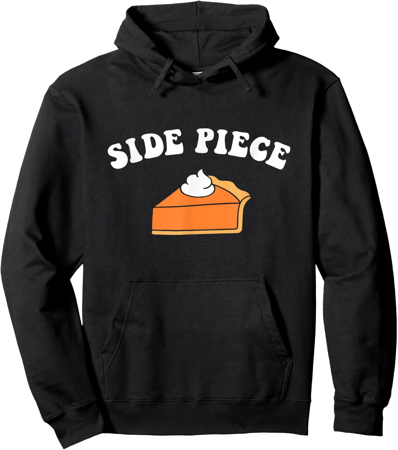 Side Piece Thanksgiving Pumpkin Pie Hoodie - Hoodie | Black