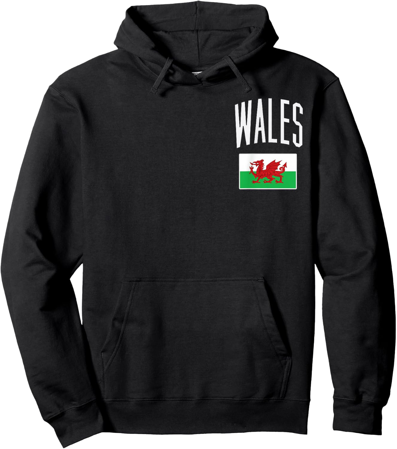 Wales Flag Welsh Pocket Football Soccer Fan Men Women Kids Hoodie - Hoodie | Black