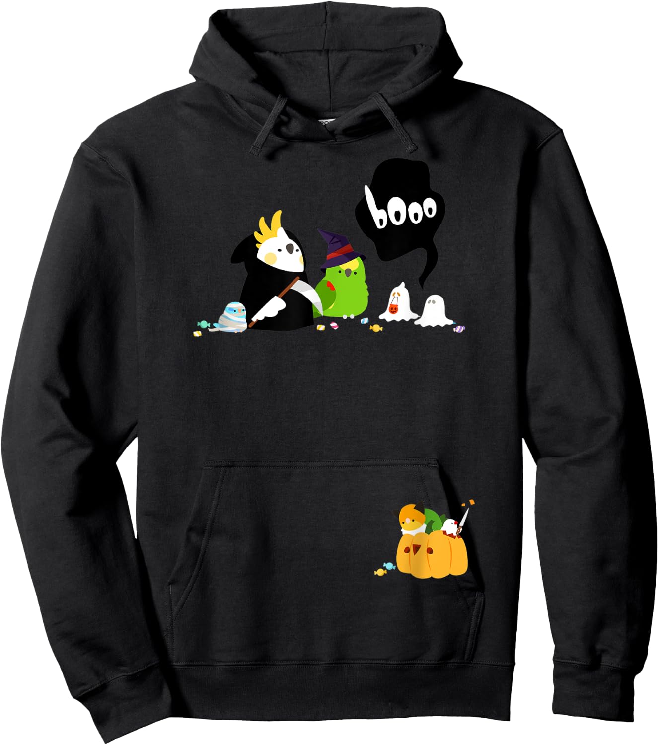 Spooky Halloween Birbs Hoodie - Hoodie | Black