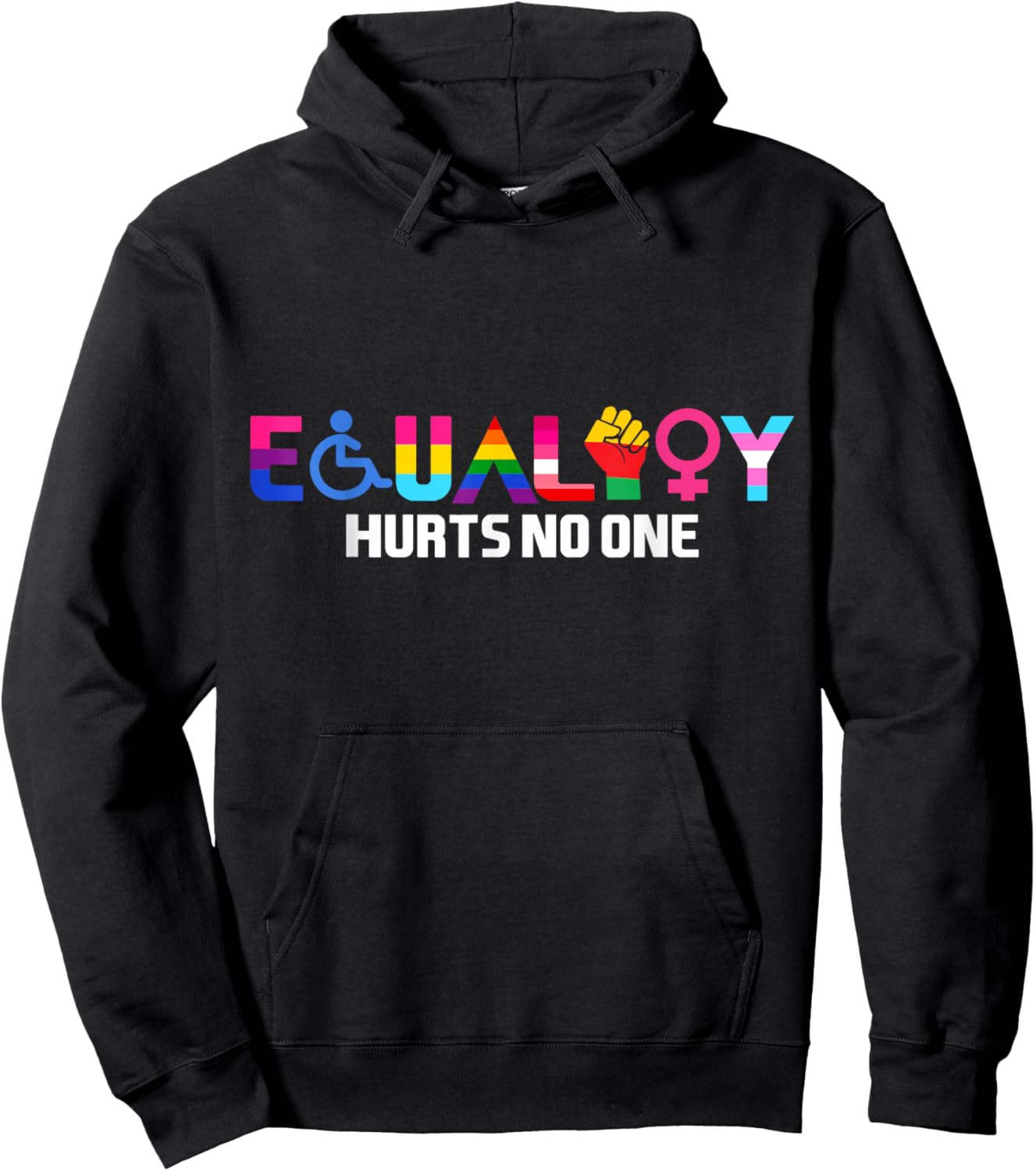 Includes Equality Pride Rainbow Queer Lesbian Gay LGBTQ+ , black Hoodie - Hoodie | Black