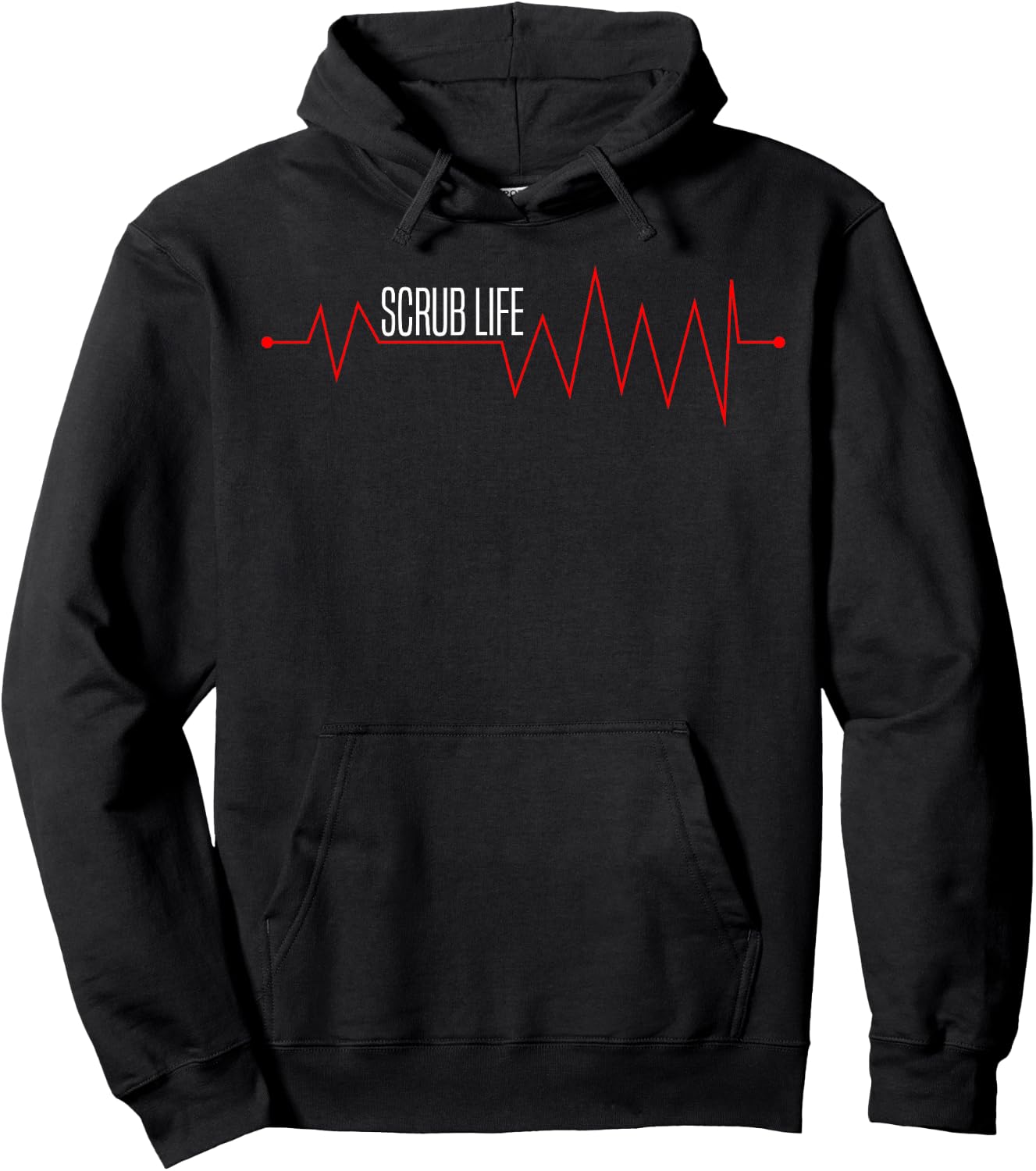 Scrub Life Heartbeat EKG-Nurse Gift-RN LPN Nurse Student Hoodie - Hoodie | Black