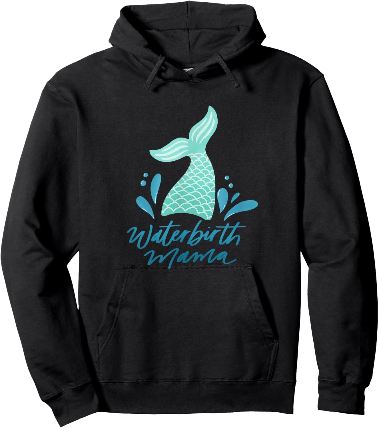 Waterbirth Mama Mermaid Hoodie - Hoodie | Black