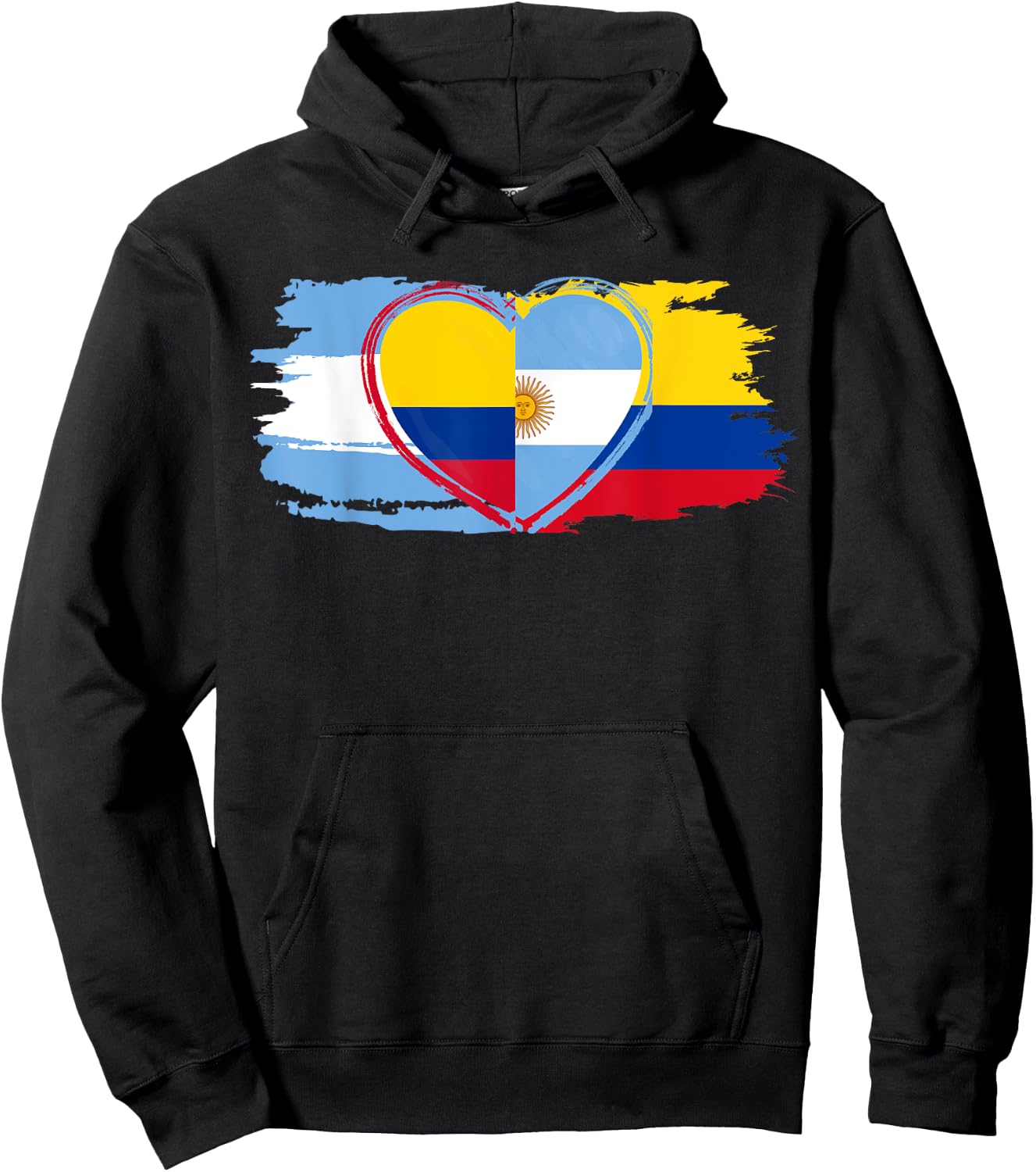 Half Argentinian Half Colombian Flag for football lovers Hoodie - Hoodie | Black