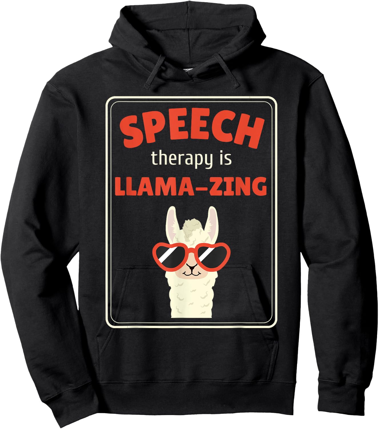 Therapy Pathologist Speech Therapy Therapist SLP Llama Hoodie - Hoodie | Black
