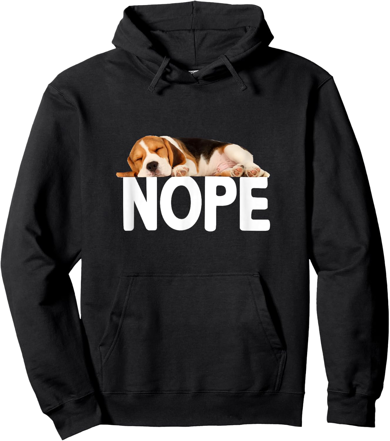 Nope Lazy Beagle Hoodie - Hoodie | Black