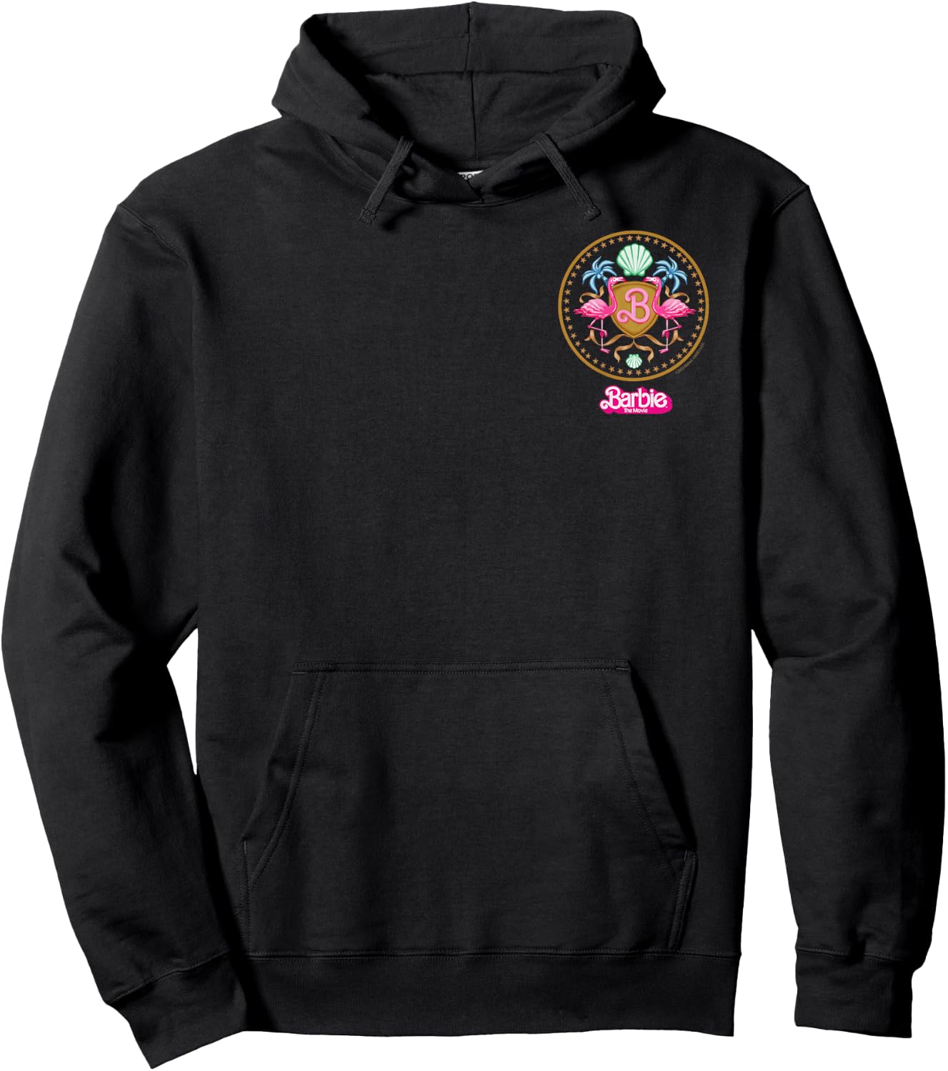 Barbie The Movie - Flamingo Crest Hoodie - Hoodie | Black