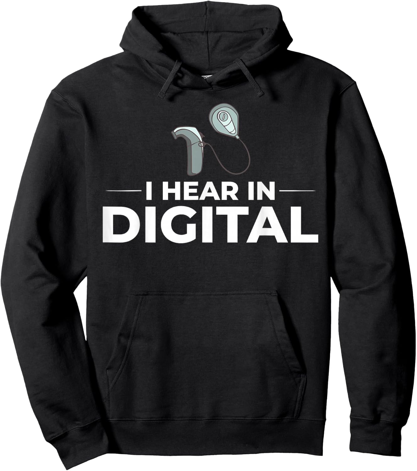 Cochlear Implant Heairing Aid Sound Device Hoodie - Hoodie | Black