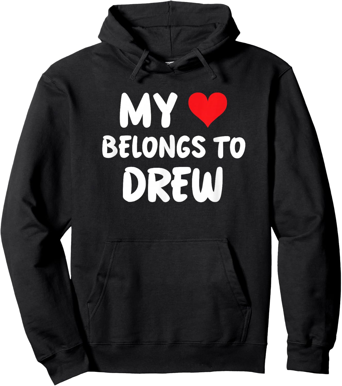 Valentine Anniversary Apparel Women by RJ - Mein Herz gehört Drew - Liebe , Schwarz, , S, Kurzarm, Klassisch, Komfort Hoodie - Hoodie | Black