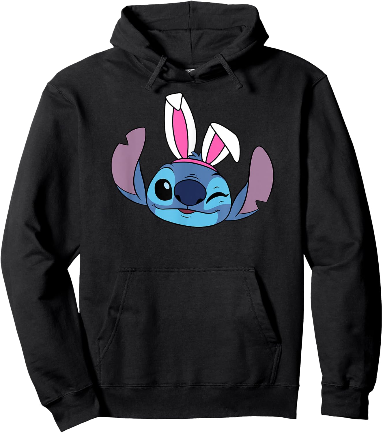 Amazon Essentials Disney Stitch Winking Spring Easter Bunny Ears Hoodie - Hoodie | Black