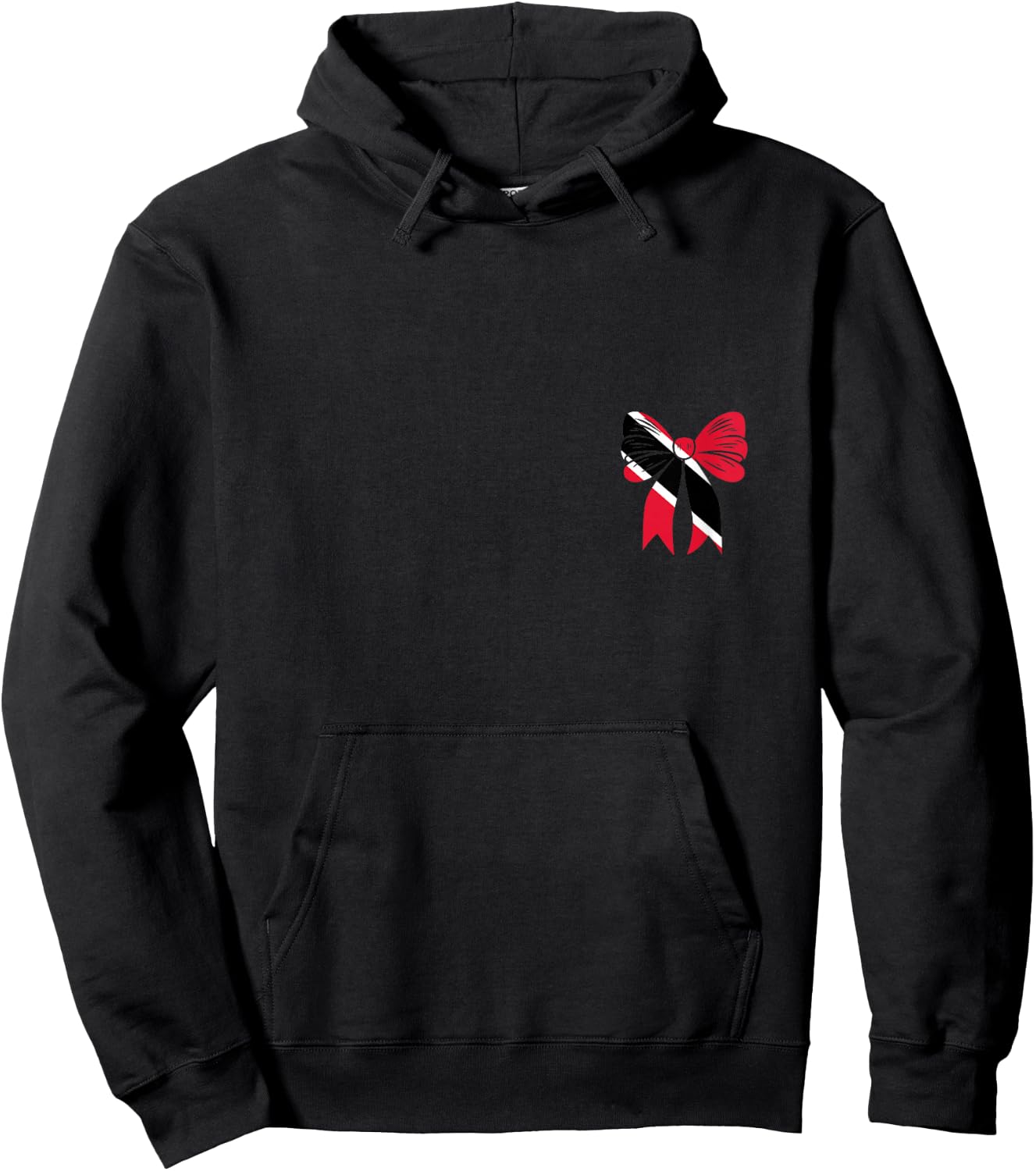 Trinidad & Tobago Coquette Bow Girl Pride Trinidadian Flag Hoodie - Hoodie | Black