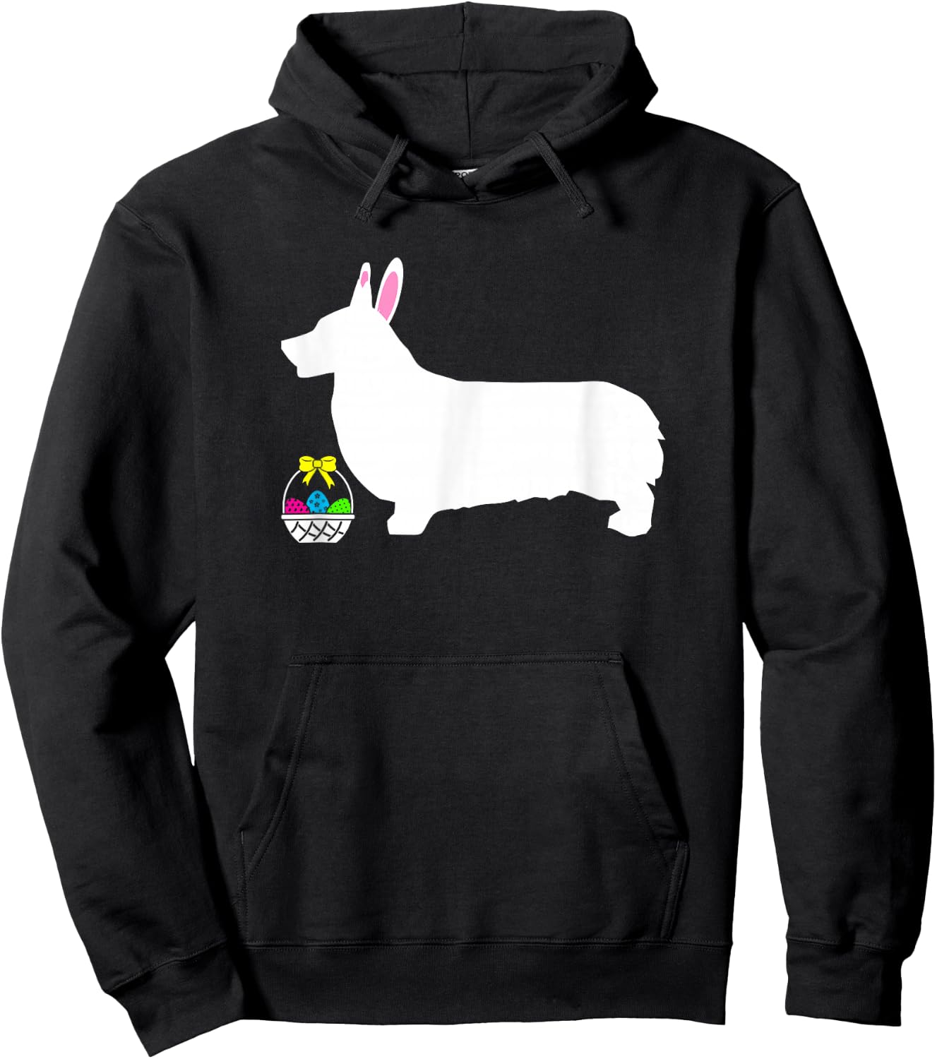 Pembroke Welsh Corgi Easter Bunny Dog Silhouette Hoodie - Hoodie | Black
