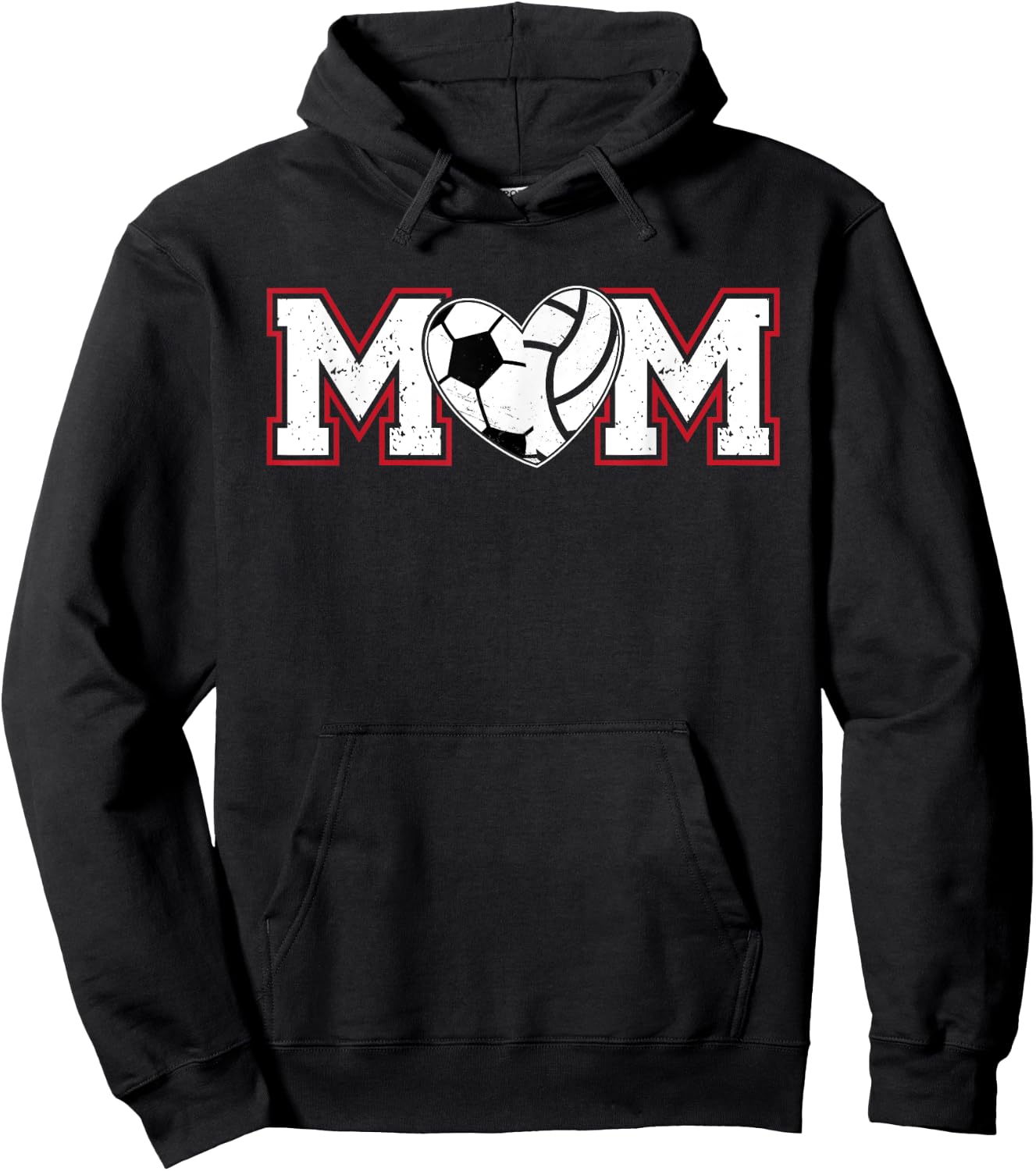 Volleyball Soccer Mom Of Soccer Volleyball Player Hoodie - Hoodie | Black