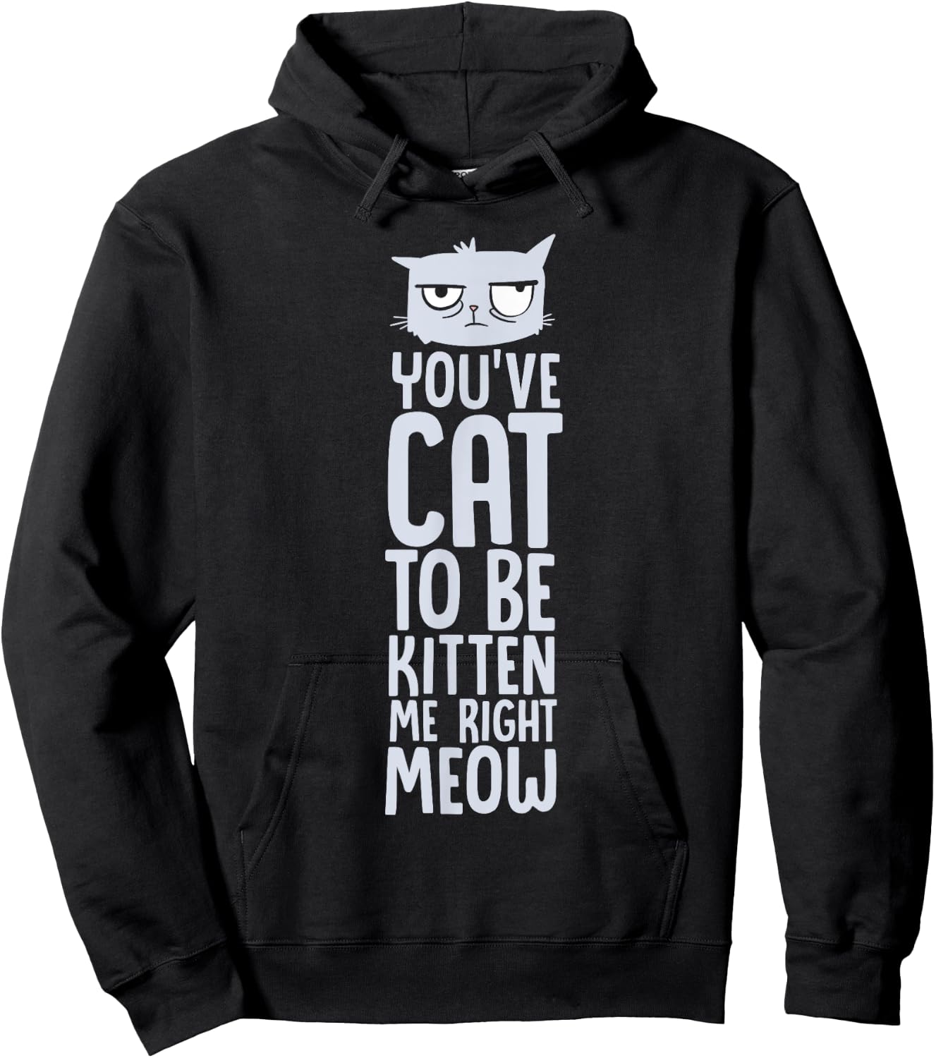 You've Got To Be Kitten Me, Right Meow Funny Cat Pun Women Girls Kids Hoodie - Hoodie | Black