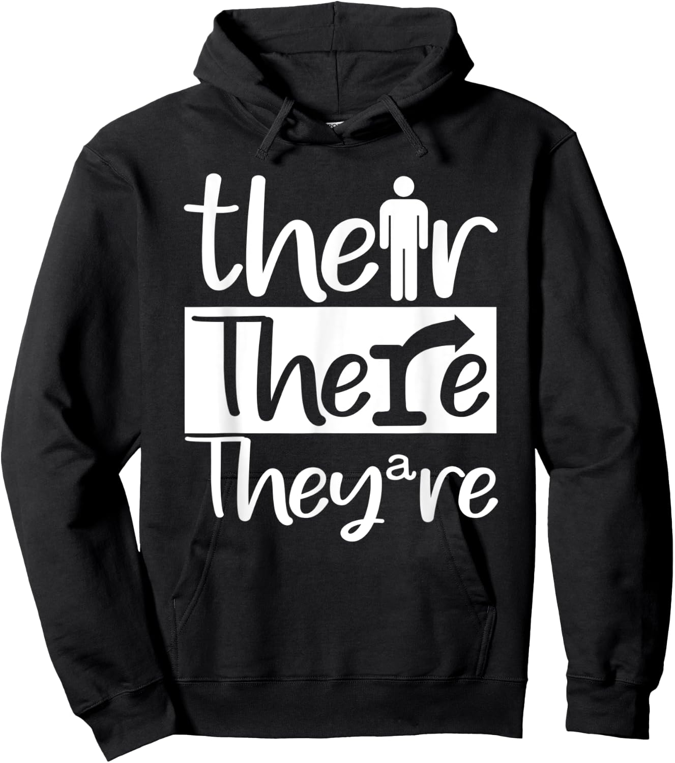 Their, There, and They're - English Teacher Correct Grammar Hoodie - Hoodie | Black