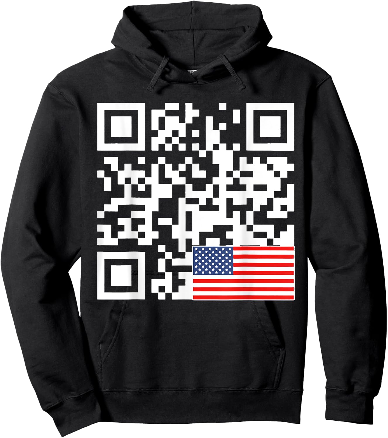 Trump Dance Troll QR Funny President Trump Dance Code Back Hoodie - Hoodie | Black