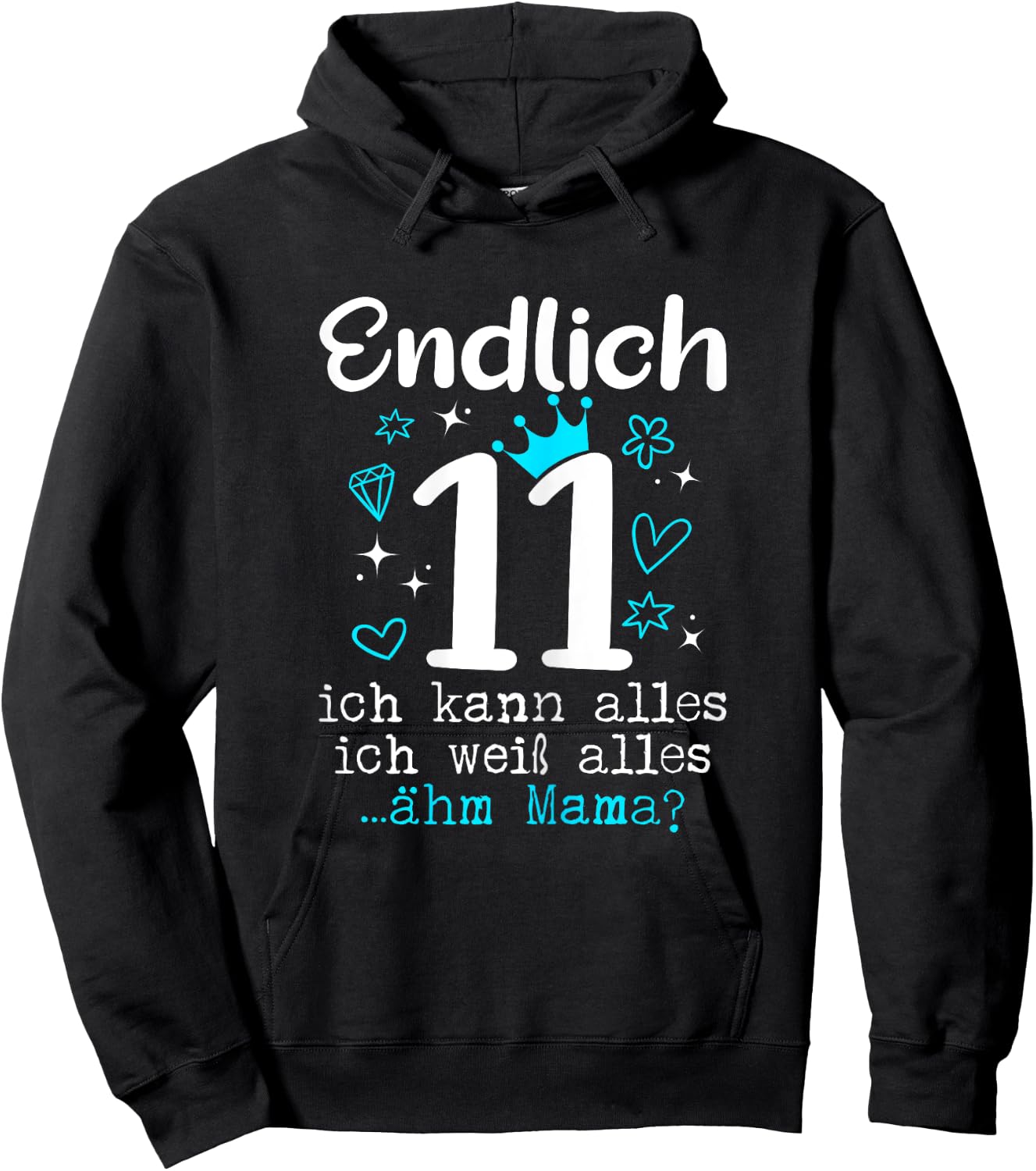 11 Geburtstag Mädchen 11 Jahre Hoodie - Hoodie | Black