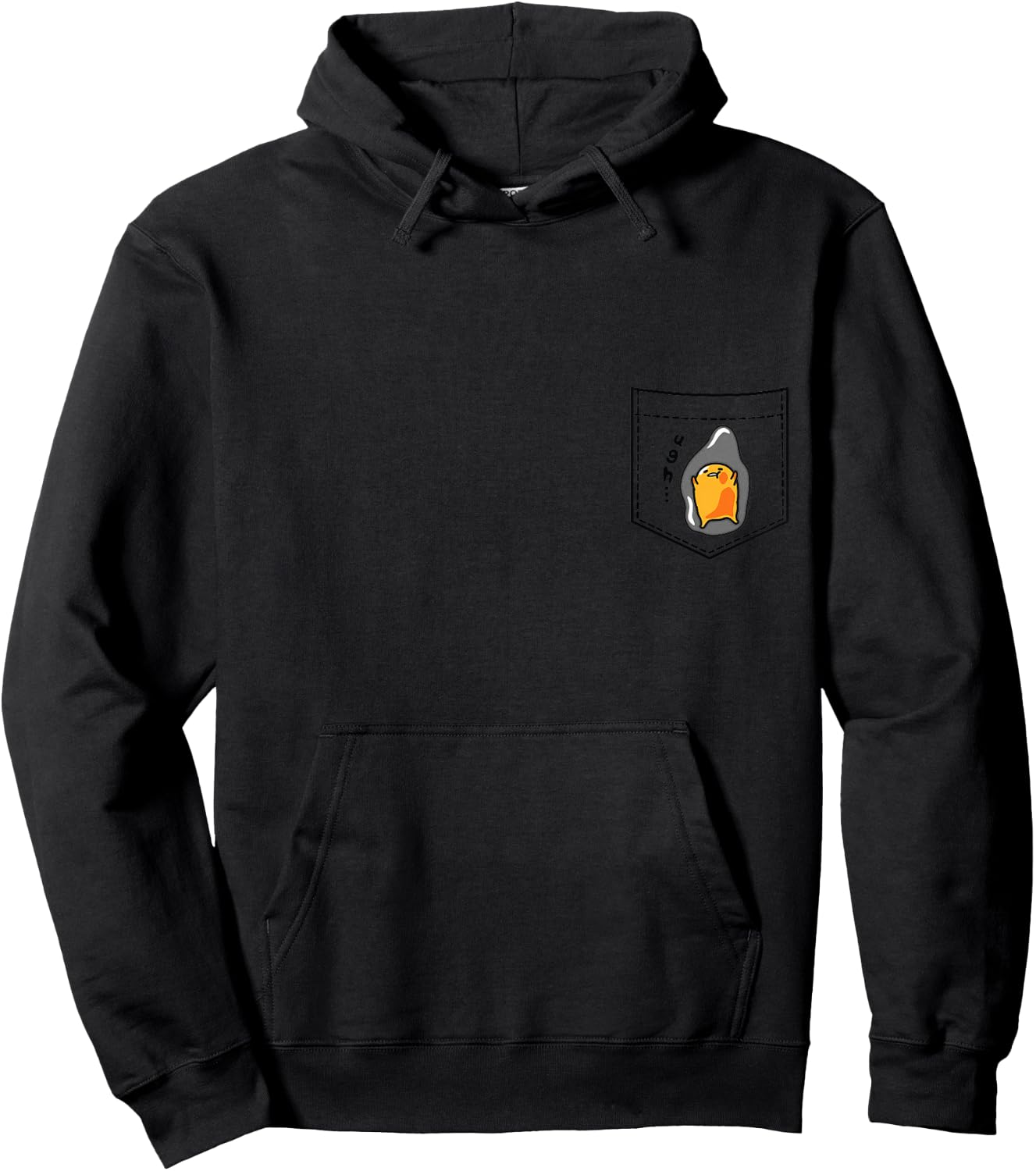 Gudetama Faux Pocket Hoodie - Hoodie | Black