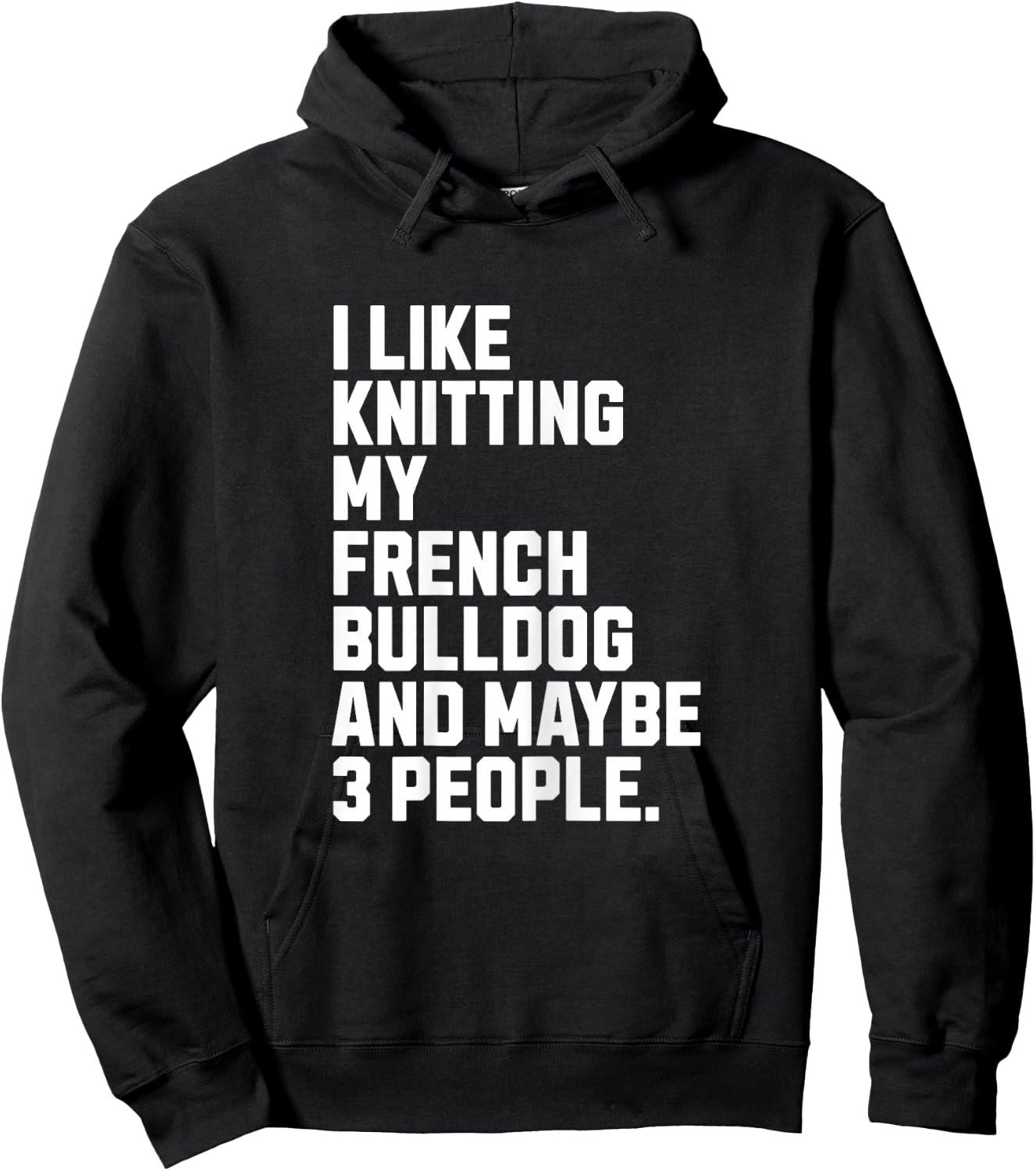 French Bulldog Frenchie Owner Knitting Lover Funny Knitter Hoodie - Hoodie | Black