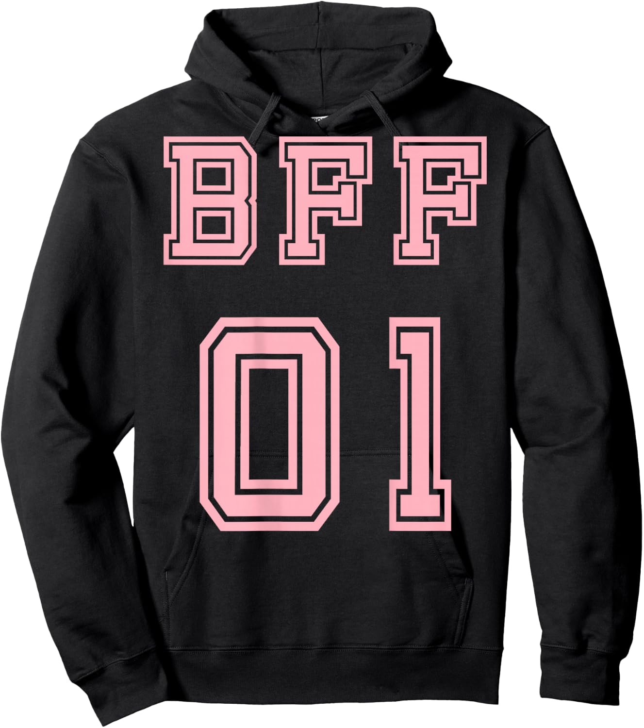BFF 01 BFF For 2 Best Friends Matching Best Friends , Black, S Hoodie - Hoodie | Black