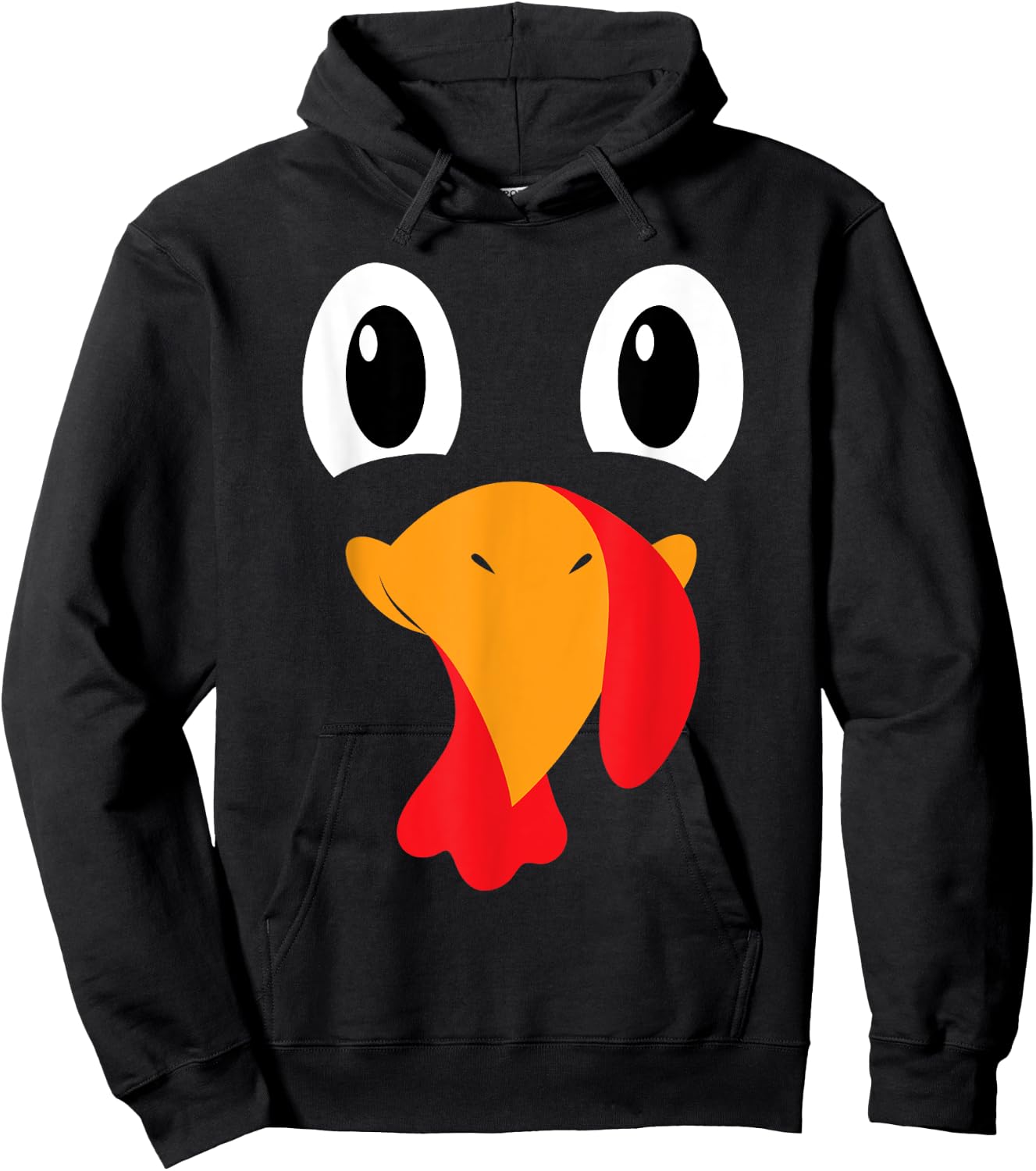Turkey Face Kids Adult Funny Halloween Thanksgiving Hoodie - Hoodie | Black