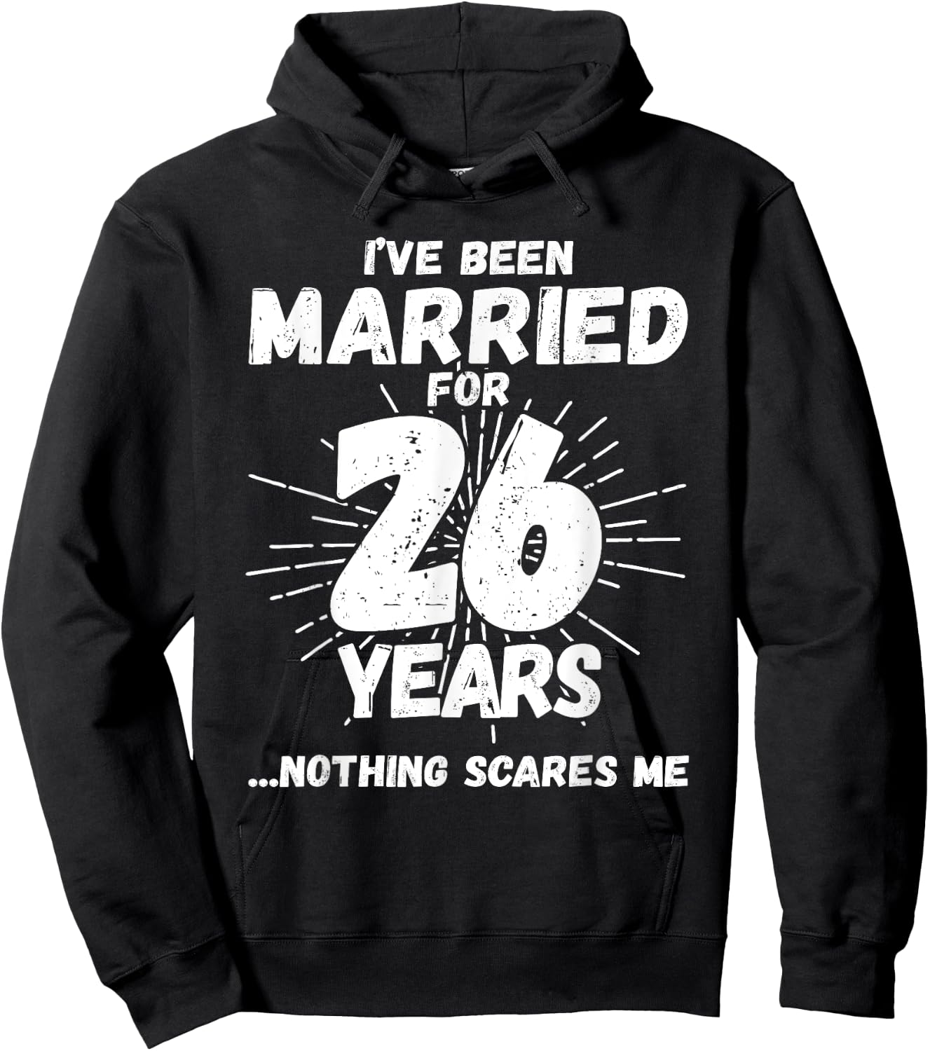 Couples Married 26 Years - Funny 26th Wedding Anniversary Hoodie - Hoodie | Black