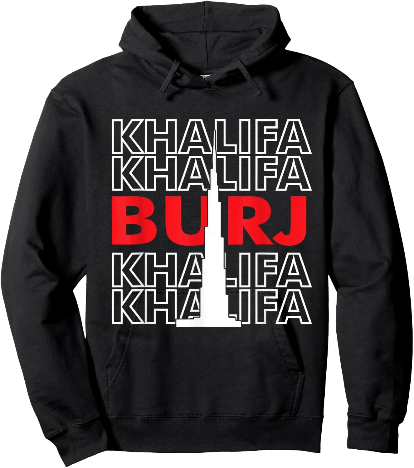 Burj Khalifa Skyscraper from Dubai United Arab Emirates Hoodie - Hoodie | Black