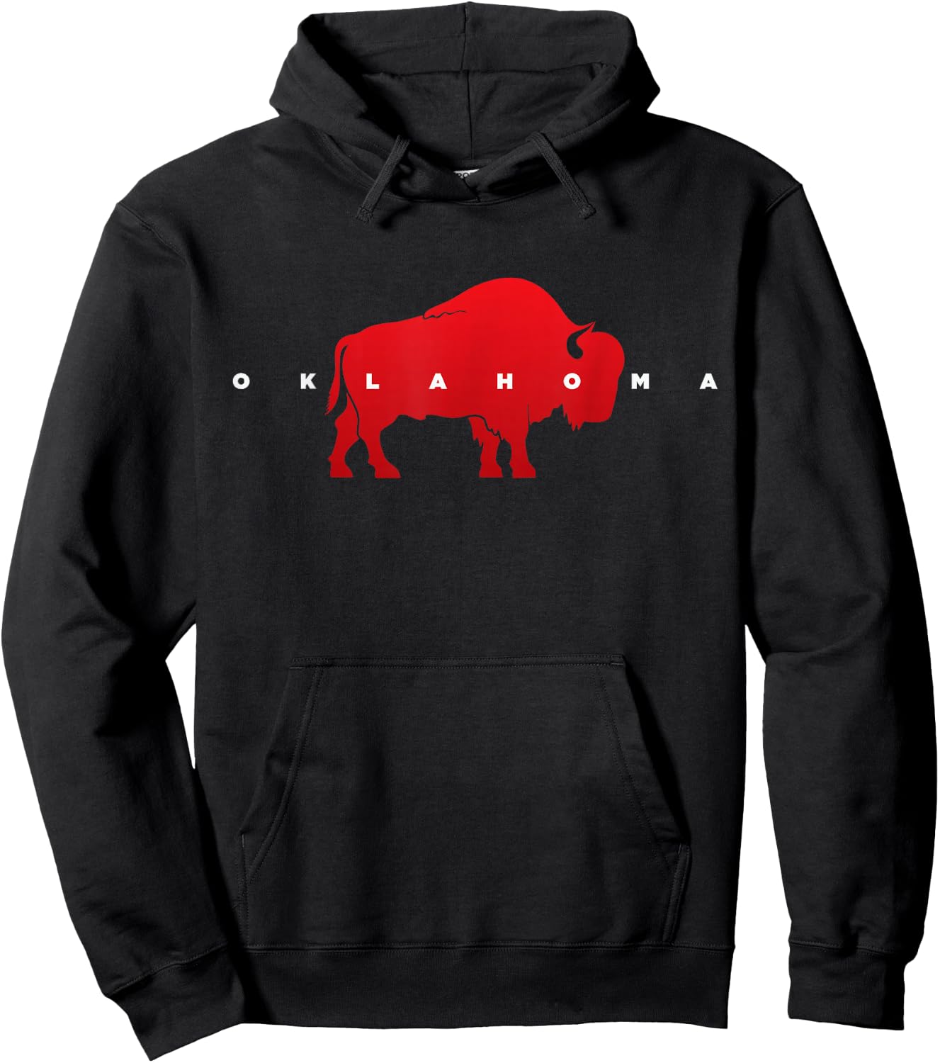 Oklahoma Bison Wildlife Animal Silhouette Hoodie - Hoodie | Black