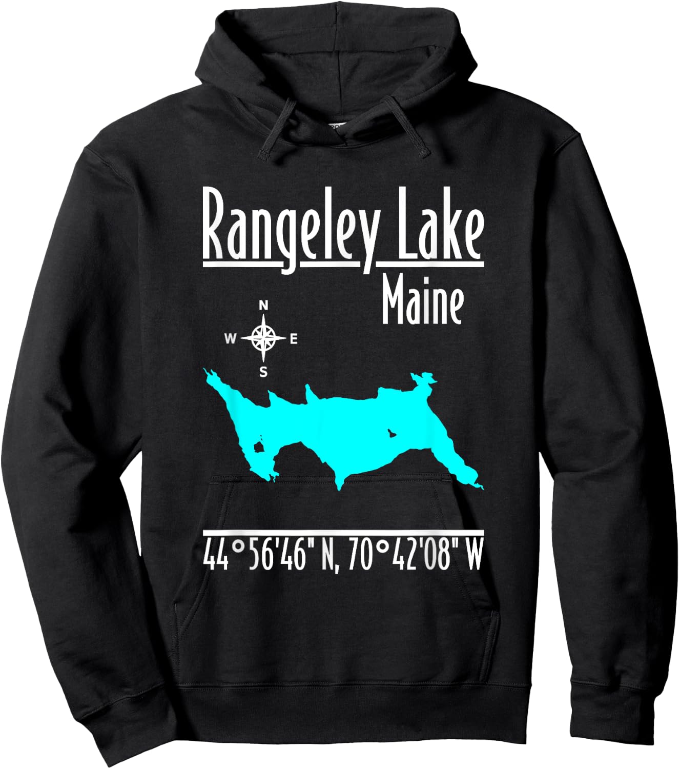 Modern Rangeley Lake - Maine Hoodie - Hoodie | Black