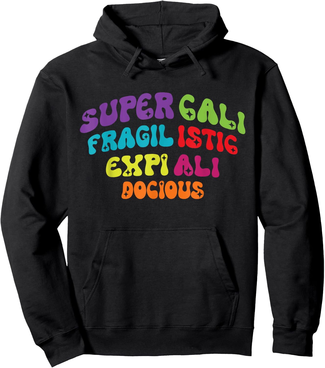 Supercalifragilisticexpialidocious Longest Word Retro Groovy Hoodie - Hoodie | Black