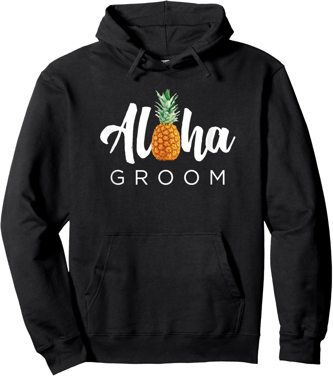 MATCHING SET Aloha Groom Wedding Shirt for Hawaiian Weddings Hoodie - Hoodie | Black