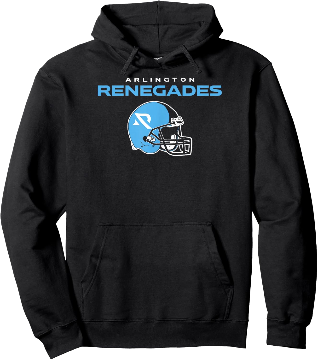 BreakingT Arlington Renegades UFL Vintage Helmet Black -Adults Short Sleeve Classic Fit Cotton Blend Small Hoodie - Hoodie | Black