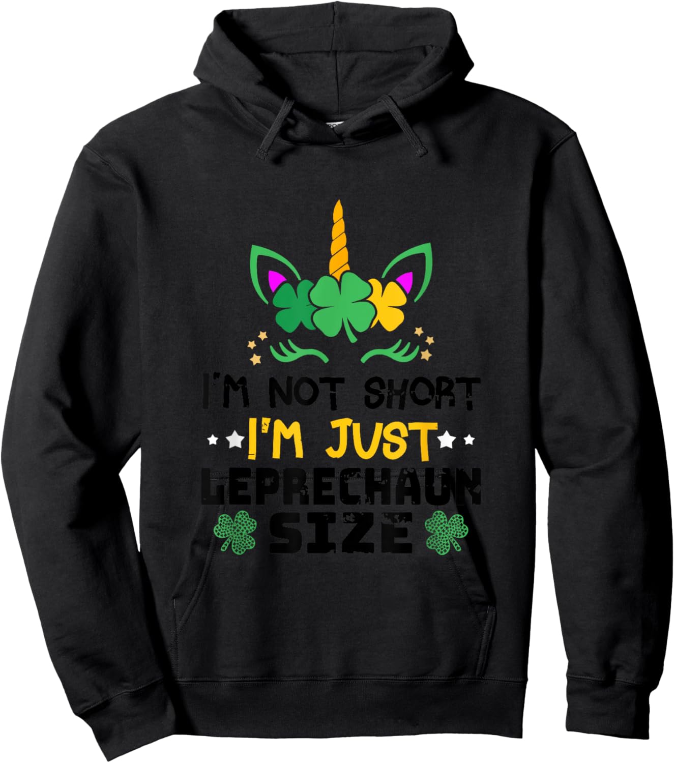 I'm Not Short I'm Leprechaun St Patrick's Day Size , Blue, S Hoodie - Hoodie | Black