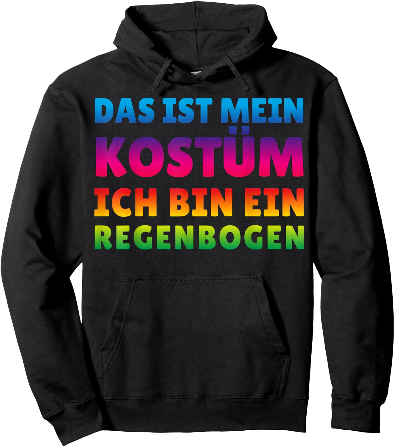 Funny Rainbow Costume for Carnival Halloween , black Hoodie - Hoodie | Black