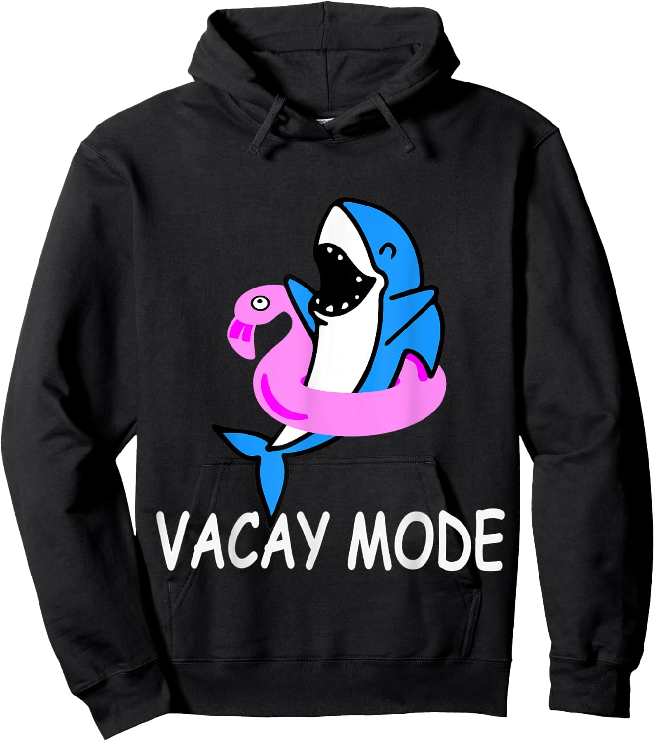 Vacay Mode Funny Cute Shark Summer Holiday Family Vacation Hoodie - Hoodie | Black