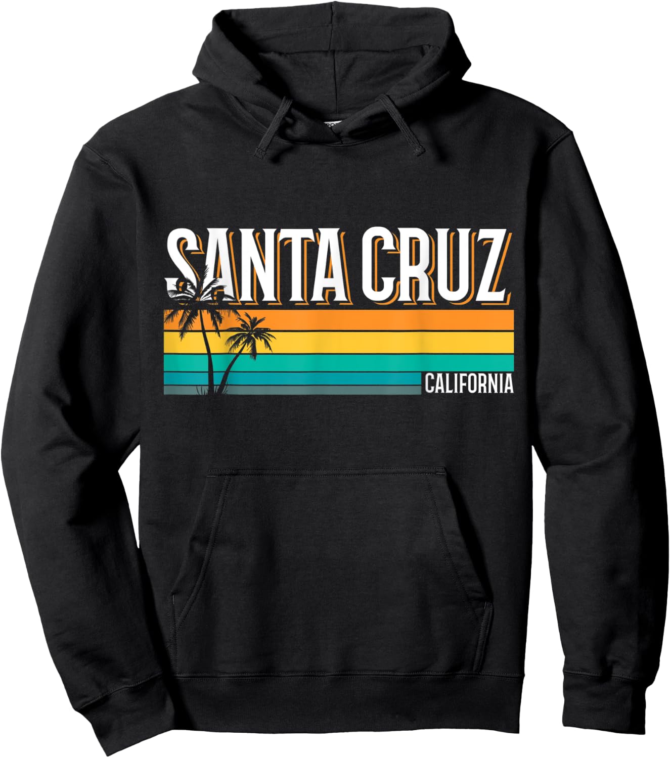Santa Cruz, Kalifornien, Sommersonne, Palmen, Strand Hoodie - Hoodie | Black