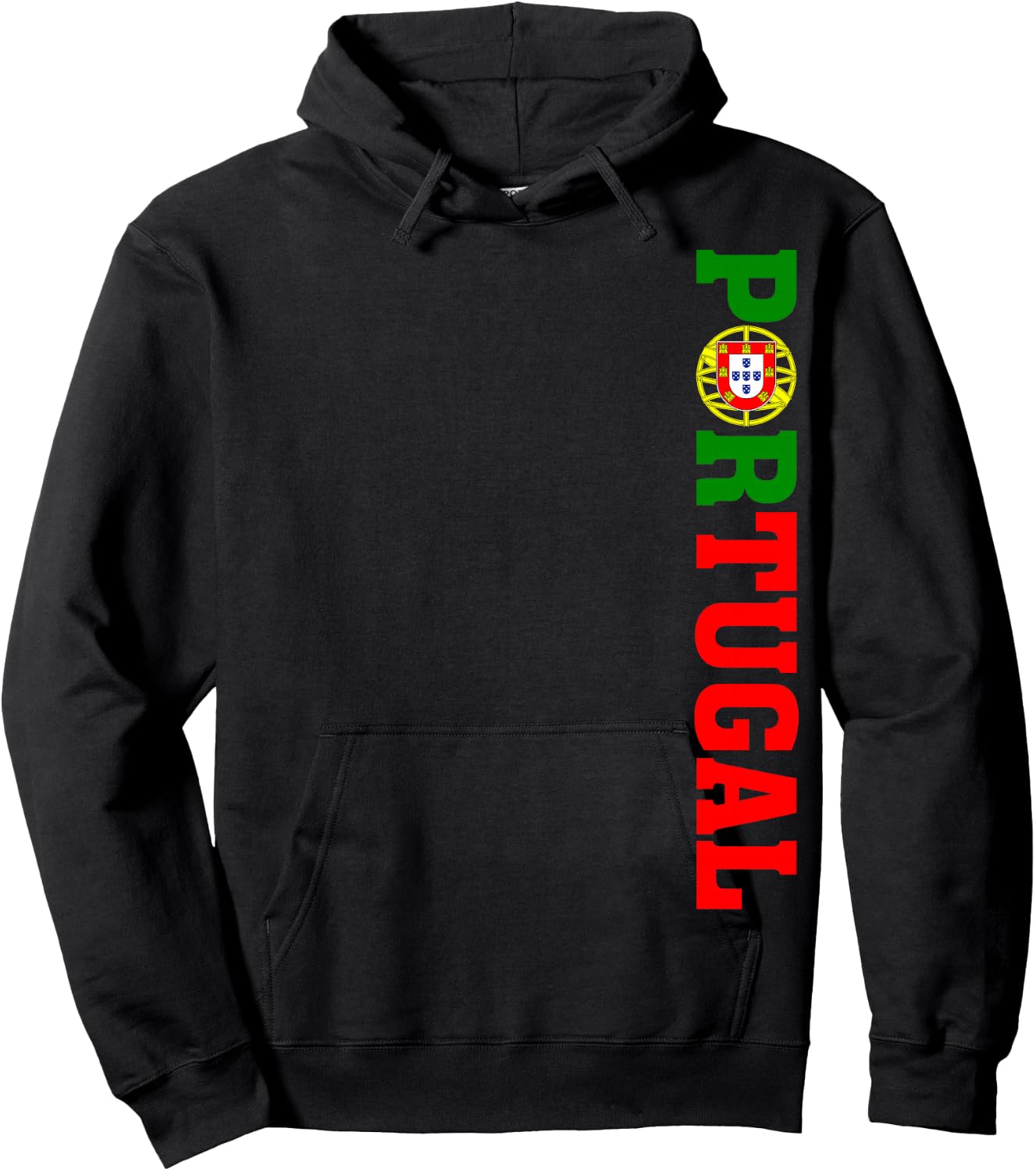 Vintage Portugal Flag Portuguese Roots Pride Men Women Kids Hoodie - Hoodie | Black