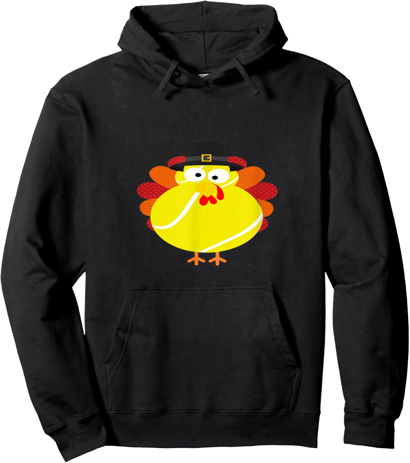 Thanksgiving Turkey Tennis - Tennis Pilgrim Turkey Hoodie - Hoodie | Black