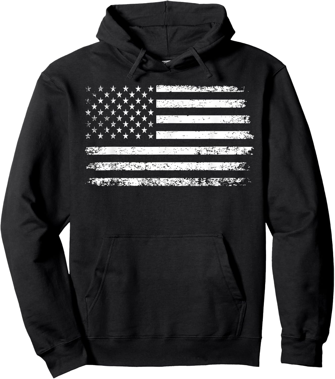Distressed American Flag Men Boys Women Girls Kids Hoodie - Hoodie | Black