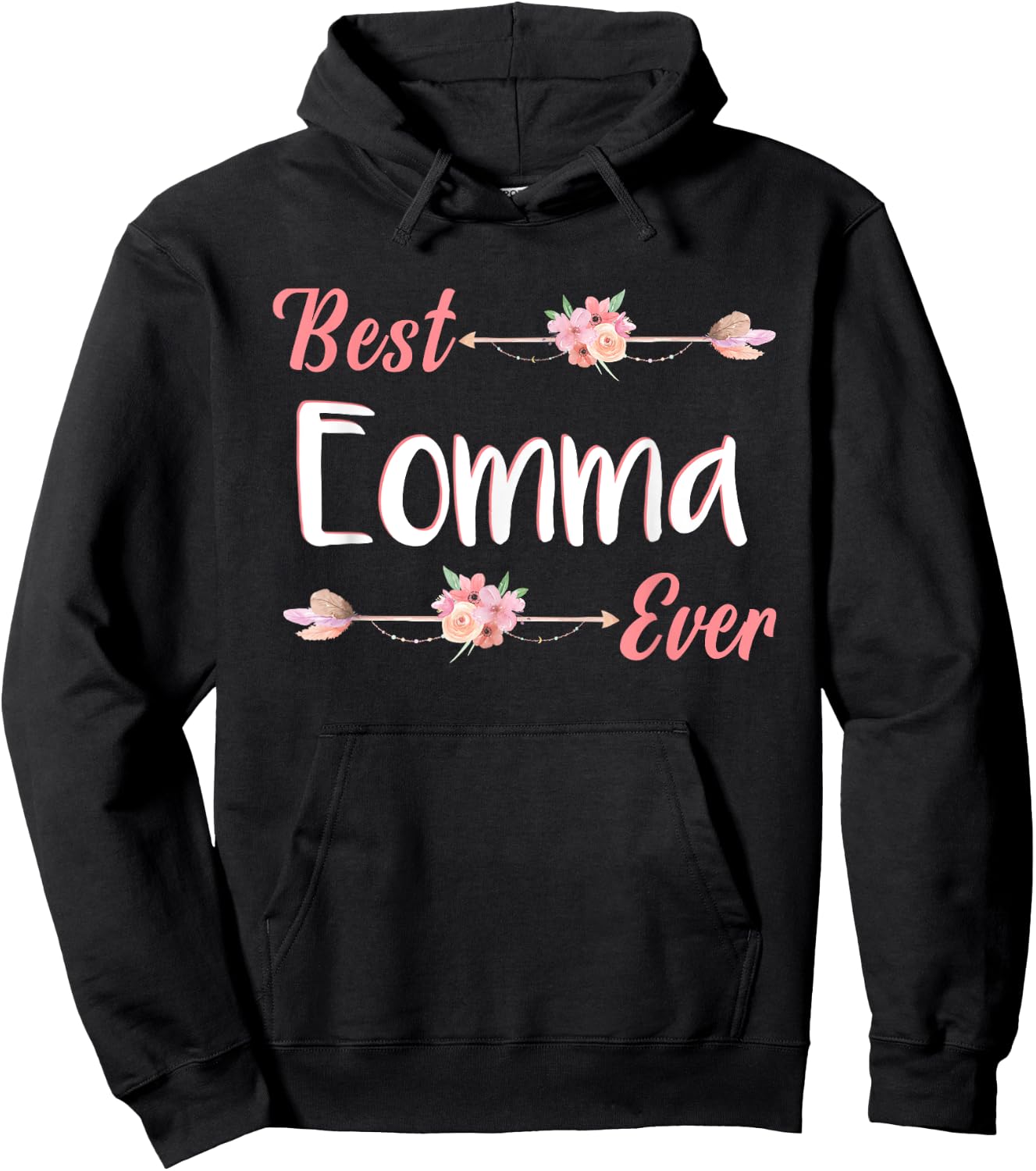 Best Eomma Ever Korean Mom Floral Mother's Day Hoodie - Hoodie | Black