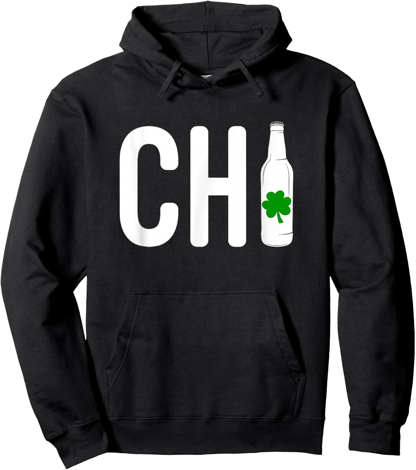 CHI Irish Beer Drinker Chicago St Patrick's Day T Shirt Hoodie - Hoodie | Black