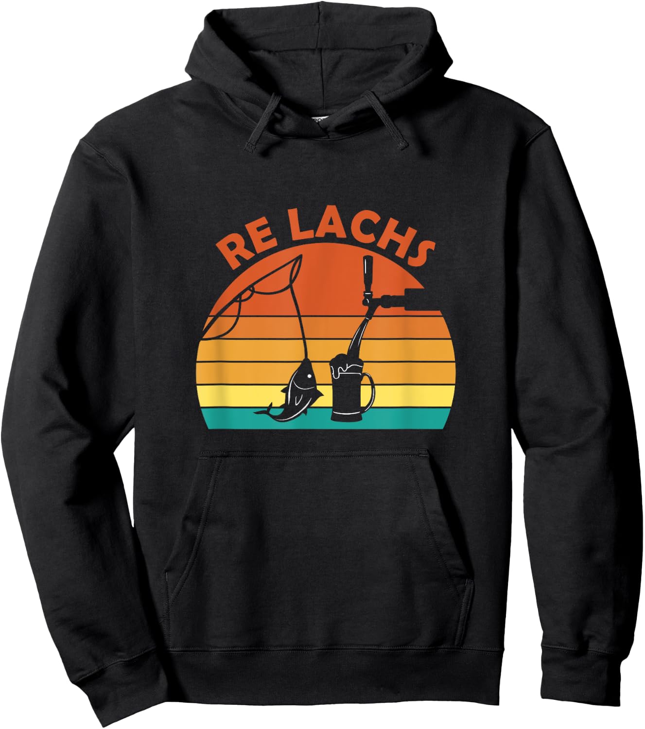Re Salmon Funny Fisherman Saying for Hobby Fishermen and Angler , black Hoodie - Hoodie | Black