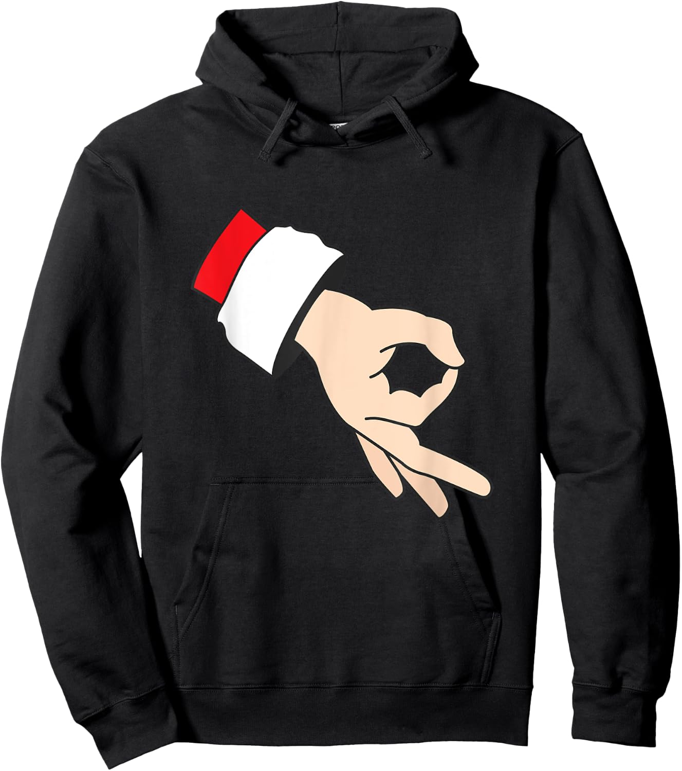 Circle Game Gotcha Inappropriate Christmas Santa Ok Hand Hoodie - Hoodie | Black